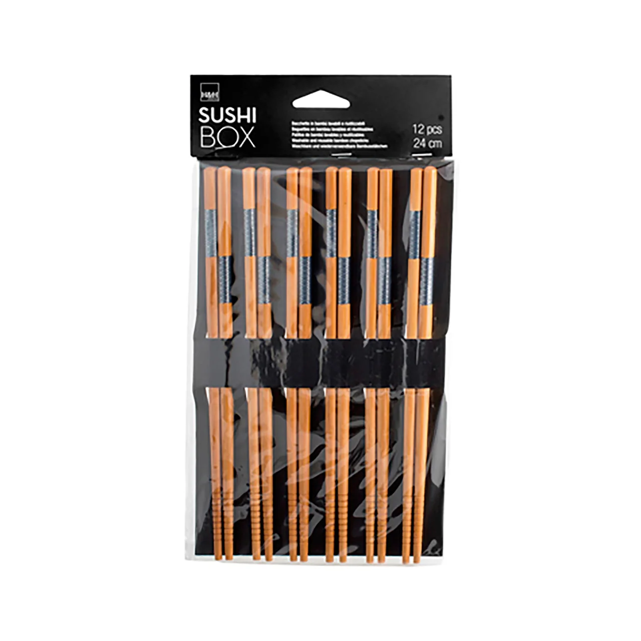 Set de 6 pares de palillos de madera natural, Sushi Box