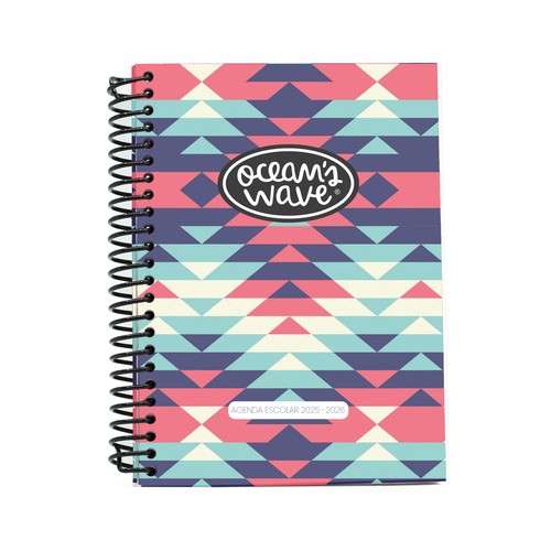 Agenda escolar 25/26, tamaño A6, surtido de colores, OCEAN"S WAVE.