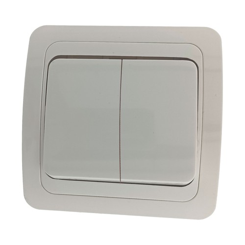 Conmutador doble blanco, serie Venus. OSCA CONNECT