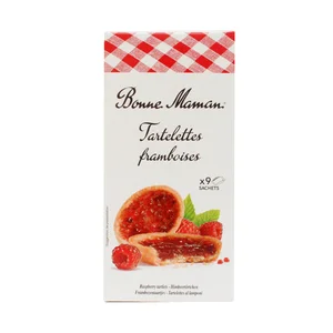 BONNE MAMAN Tartaletas rellena de frambuesa 135 g.