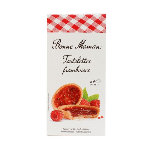 BONNE MAMAN Tartaletas rellena de frambuesa 135 g.