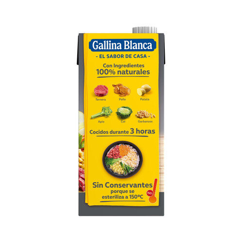 GALLINA BLANCA Caldo casero de cocido 100% natural GALLINA BLANCA 1 l.