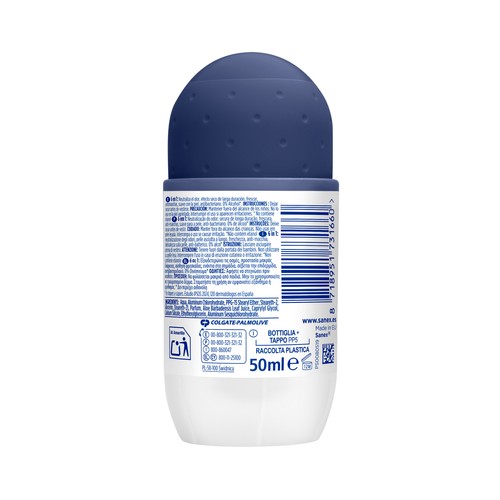 SANEX Men active control Desodorante roll on para hombre antitranspirante hasta 72 horas 50 ml.