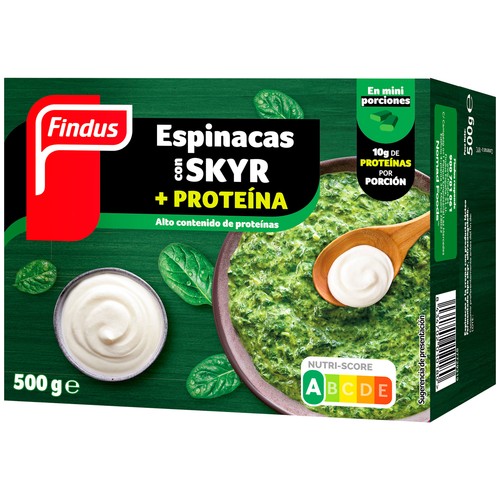 FINDUS Espinacas con skyr y con alto contenido en proteínas 500 g.