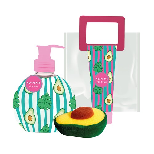 SHAUSA Neceser con productos para el cuidado y la higiene personal con aroma a aguacate.