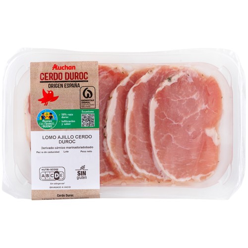 ALCAMPO CULTIVAMOS LO BUENO Filetes de lomo al ajillo de cerdo Duroc  350 g.