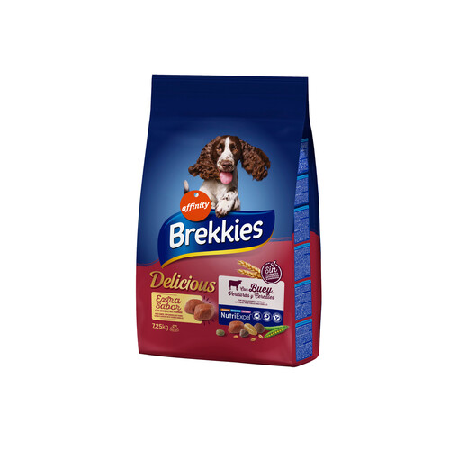 BREKKIES Comida para perros seca con buey, verduras y cereales BREKKIES 7,25 kg.