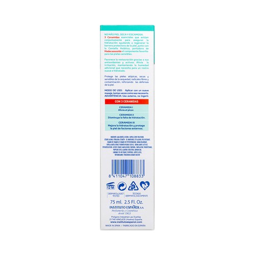 INSTITUTO ESPAÑOL Crema facial extra hidratante para pieles atópicas 75 ml.