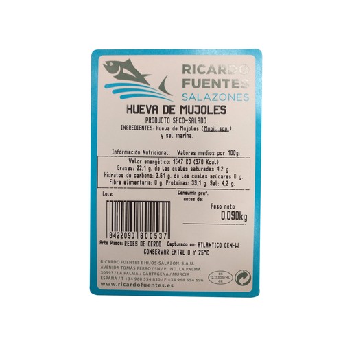 RICARDO FUENTES Hueva de mujol skin RICARDO FUENTES 90 g.