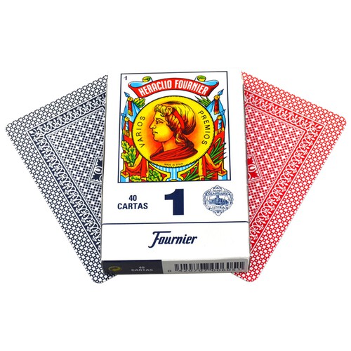 Baraja española nº 1, 40 cartas en estuche de cartón, incluye un manual de juegos FOURNIER.
