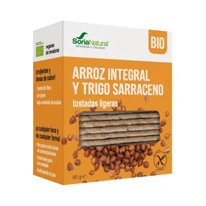 SORIA NATURAL Bio Tostadas de arroz integral y trigo sarraceno 90 g.