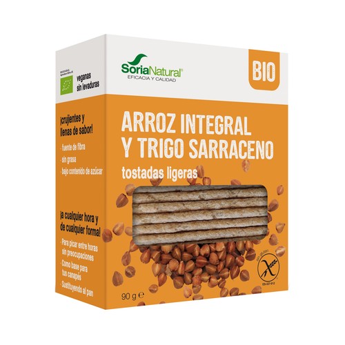 SORIA NATURAL Bio Tostadas de arroz integral y trigo sarraceno 90 g.