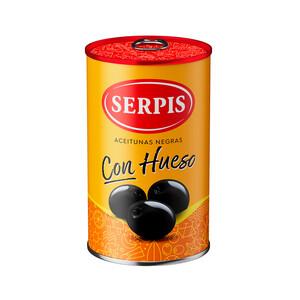 Imagen de SERPIS Aceitunas negras con hueso lata 160 g.