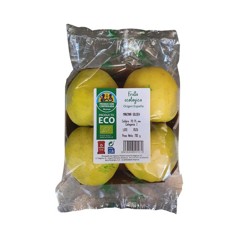 Manzanas golden ecológica ALCAMPO PRODUCCIÓN CONTROLADA Bandeja 700 g.
