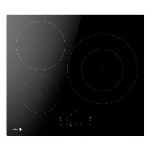 Placa inducción FAGOR 3IF-332AC, 3 zonas de cocción, zona grande 30cm, potencia: 7400W, control táctil,A: 59cm.