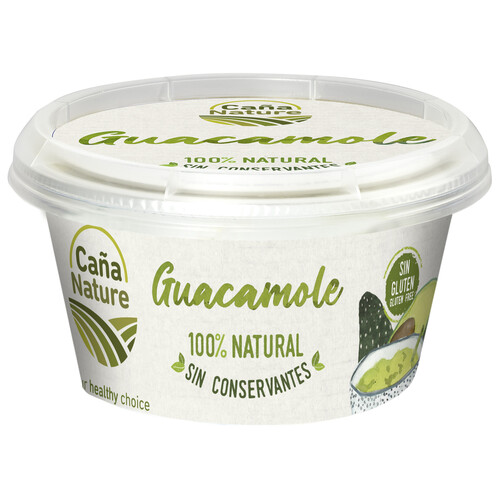 Guacamole tradicional 100% natural, sin conservantes ni gluten CAÑA NATURE 200 g.