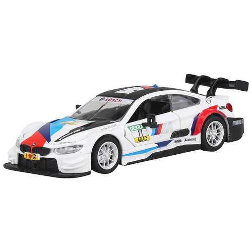 Coche racing de metal a escala 1:43, ruedas con sistema de retrofricción ONE TWO FUN ALCAMPO.