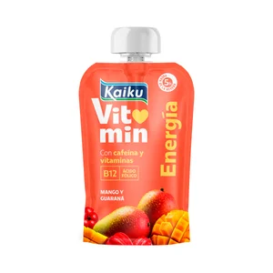 KAIKU Vitamina energía Bolsita (pouch) de mango y guaraná con cafeína y vitaminas 110 g.