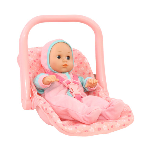 Muñeco bebé de 35cm con sonidos y maxicosi incluido, ONE TWO FUN ALCAMPO.