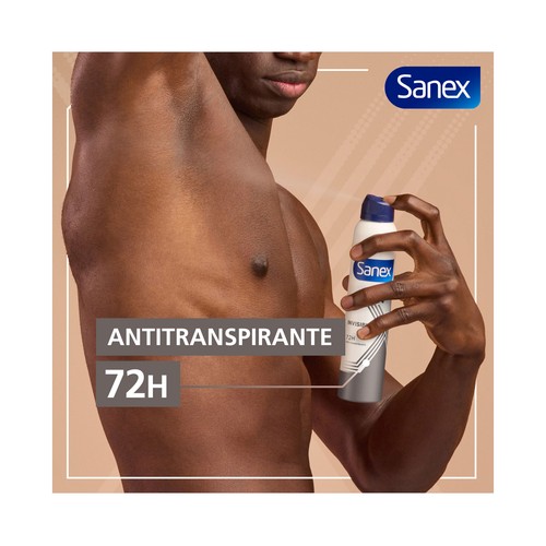 SANEX Men invisible Desodorante en spray para hombre anti traspirante hasta 72 horas 200 ml.