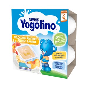 Imagen de YOGOLINO Postre lácteo de melocotón y plátano, adaptado para bebés a partir de 6 meses YOGOLINO de Nestlé 4 x 100 g.