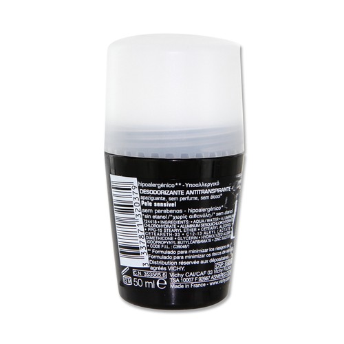 VICHY Desodorante roll on para hombre efecto antitranspirante para piel sensible VICHY HOMME 50 ml.