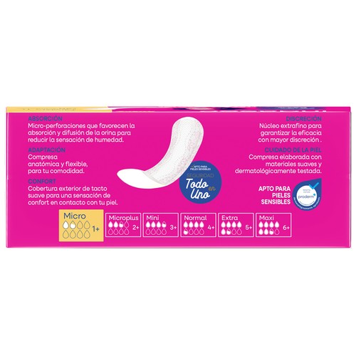 INDASEC Discreet Compresas de incontinencia micro para pérdidas de orina leves 28 uds.