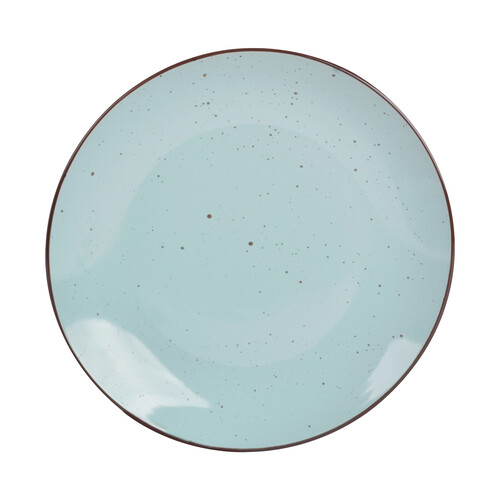 Plato llano de gres color azul decorado vintage, 26 centímetros Spark STONEWARE.