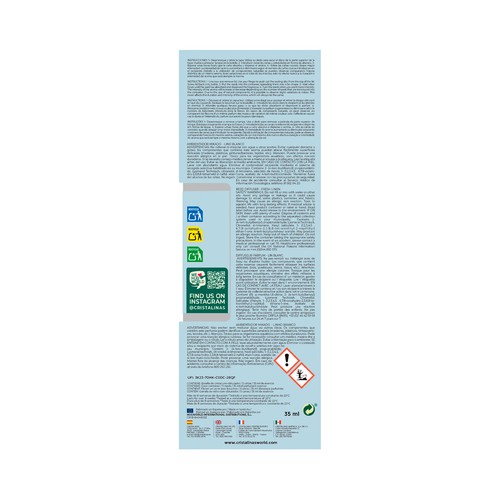 CRISTALINAS Ambientador de varillas con aroma a lino blanco - 35ml.