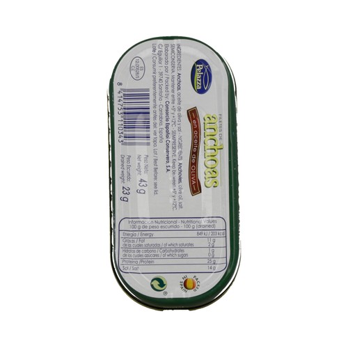 PELAZZA Anchoas de oliva PELAZZA 23 g.
