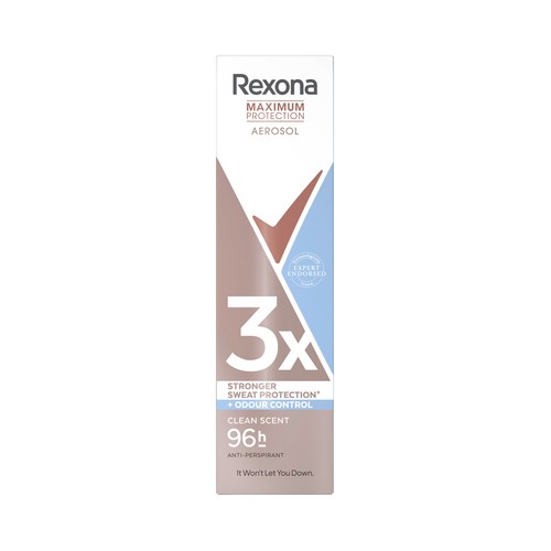 REXONA Maximum protection Desodorante en spray para mujer antitranspirante hasta 96 horas 150 ml.