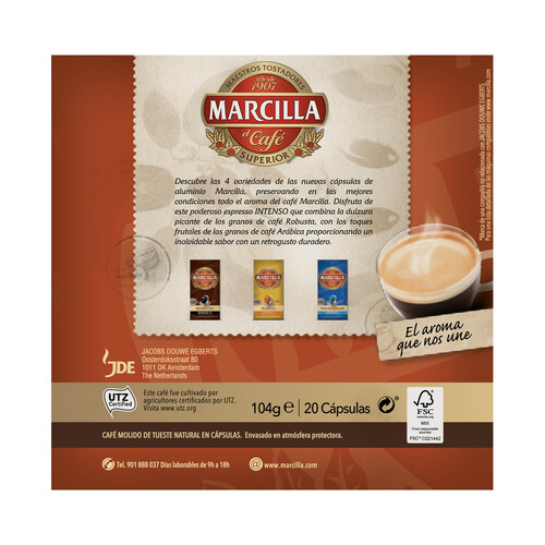 MARCILLA Café en cápsulas Intenso I10, 20 uds.