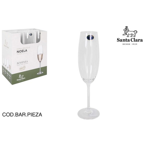 Copa champán 220cc Bohemia, flauta modelo Noela. SANTA CLARA