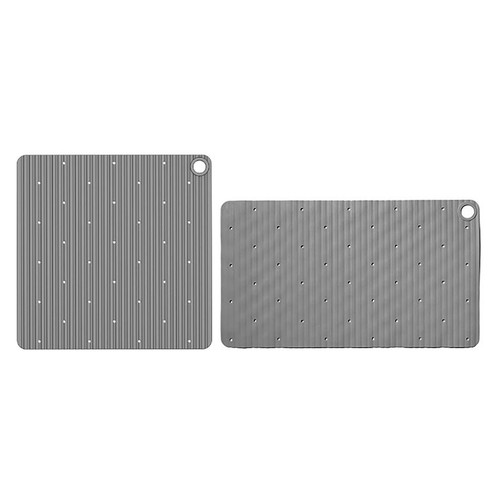 Alfombra de goma antideslizante para  baño, 53x53cm, color gris, ACTUEL.
