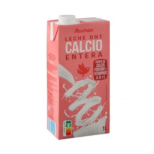 precios Auchan Leche Entera De Vaca, Enriquecida Con Calcio 1 L. Producto Alcampo en Alcampo