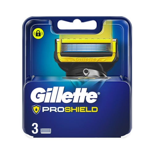 GILLETTE Pro shield Recambio de cuchillas de 5 hojas para maquinillas de afeitar 3 uds.