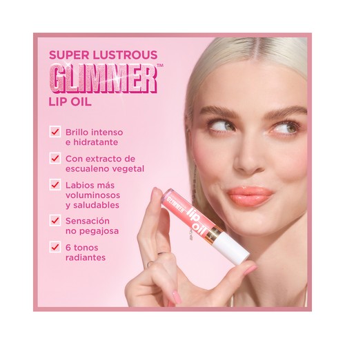 REVLON Super lustrous glimmer tono 004 Gone rose Aceite labial con efecto hidratante.