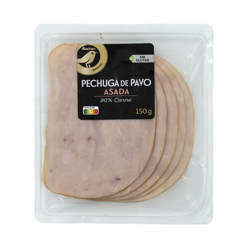 Pechuga de pavo asada sabor ahumado, cortada en lonchas ALCAMPO GOURMET 150 g.