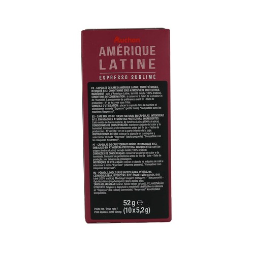 PRODUCTO ALCAMPO Café en cápsulas de América Latina I8, 10 uds.
