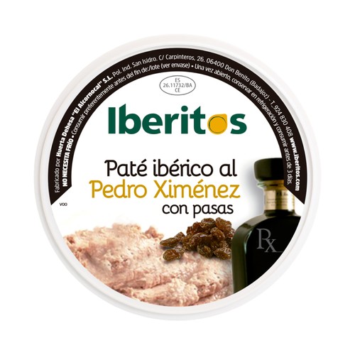 IBERITOS Pate iberico Pedro Ximenez con pasas 250 g.