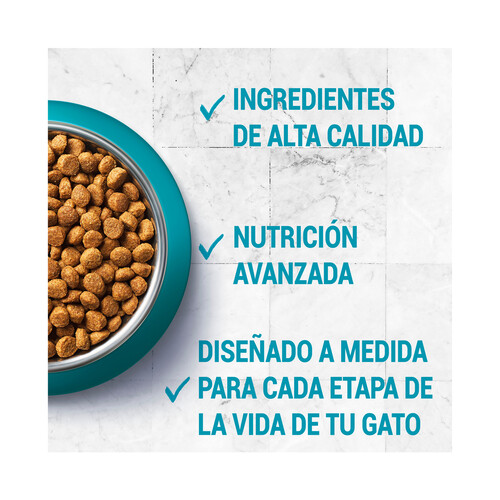 PURINA ONE Pienso rico en pollo y cereales integrales tratamiento bolas de pelo PURINA ONE saco 1,5 kg.