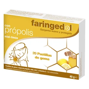 FARINGEDOL Pastillas de goma a base de própolis, miel, zinc y vitamina C FARINGEDOL 20 uds.