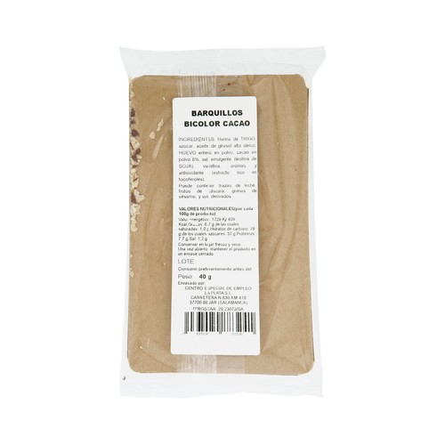 Barquillos bicolores de cacao 40 g.