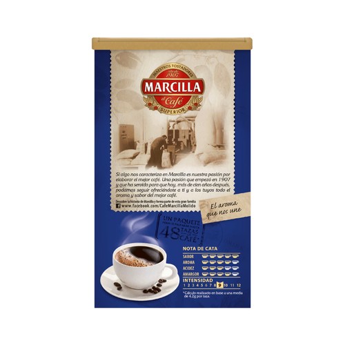 MARCILLA Café molido descafeinado mezcla 200 g.