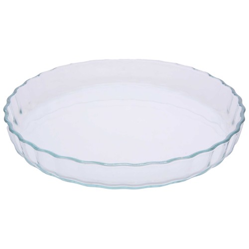 Molde para tarta rizado 30cm de vidrio borosilicato, ACTUEL