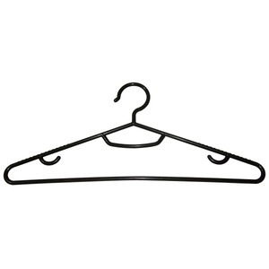 Imagen de Percha de plástico con barra y gancho, color negro o azul, Essentiel PRODUCTO ECONÓMICO ALCAMPO.