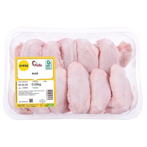 Alitas de pollo blanco Bandeja.