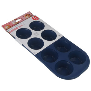Imagen de Molde de metal y silicona azul para 8 magdalenas, ACTUEL.