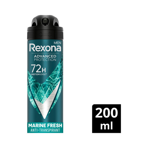 REXONA Desodorante en spray para hombre con protección anti-transpirante hasta 72 horas REXONA Marine fresh 200 ml.