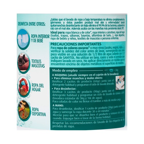 SANYTOL Quitamanchas en polvo desinfectante 450 gr.